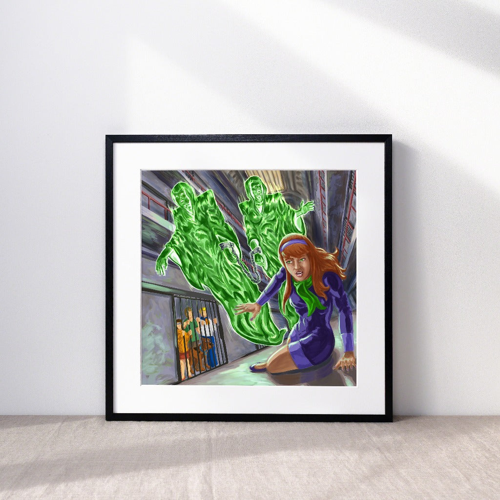 The Green Ghosts from Scooby-Doo Art Print in a Frame