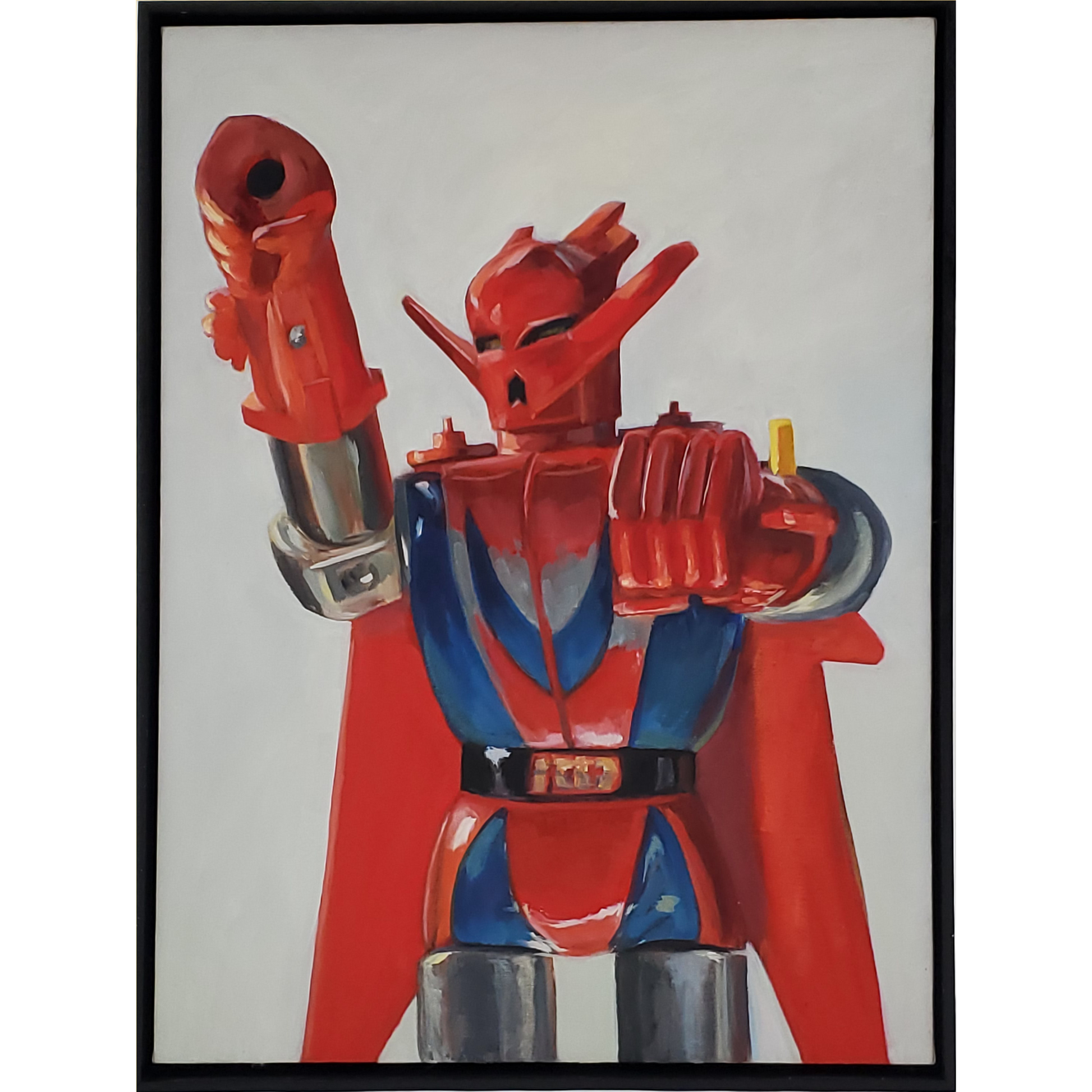 Red Original Robot Painting Oil on Canvas by Kyle La Fever