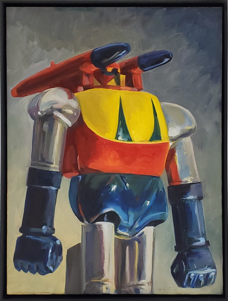 Tank oil on Canvas Painting Robot Toy Art B