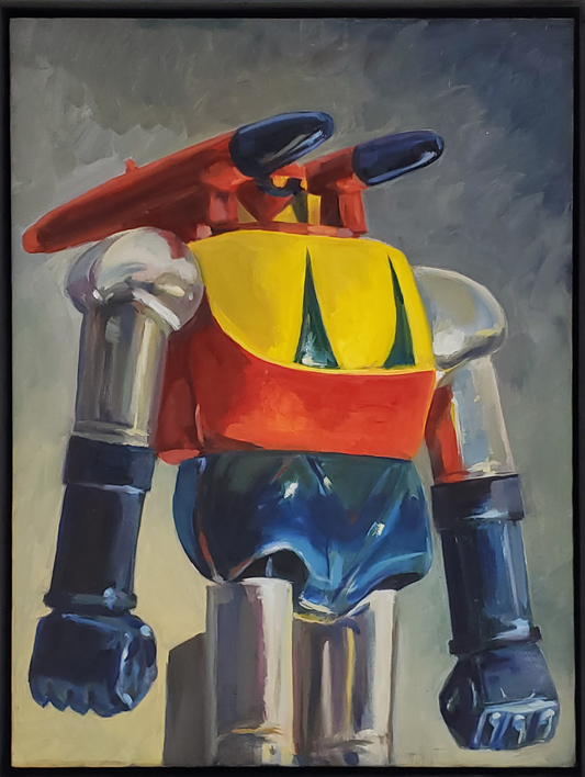 Tank Toy Robot Painting Oil on Canvas by Kyle La Fever