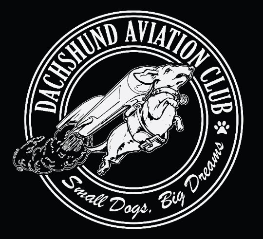 Dachshund Aviation Club Small Dogs Big Dreams T-Shirt Print Back Art