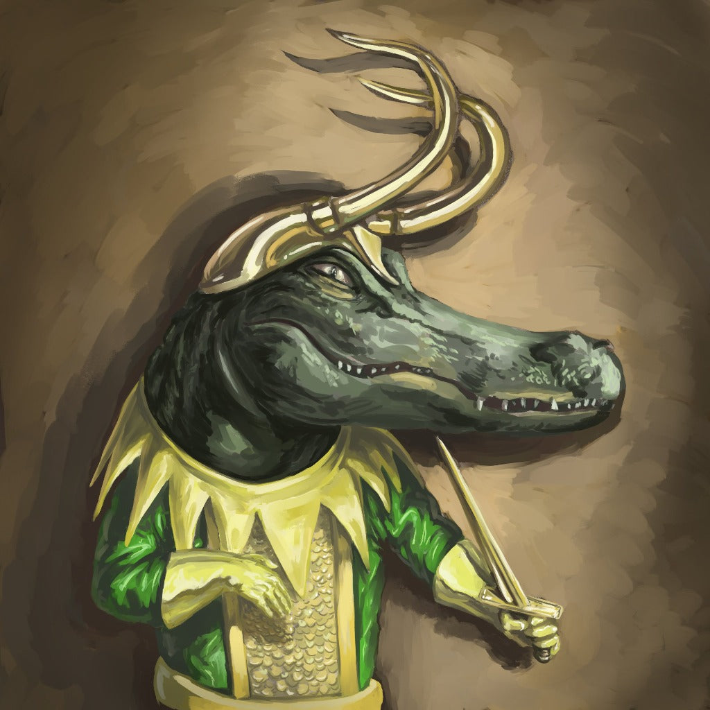 Loki as Alligator in Art Print by Kyle La Fever