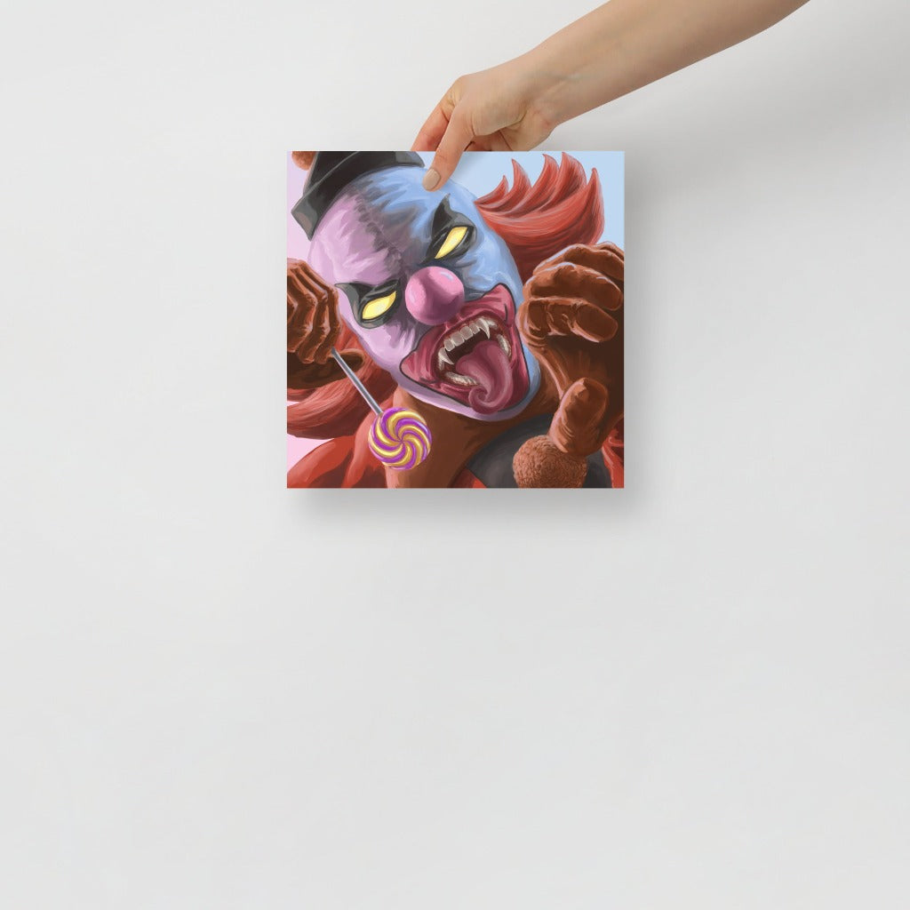 Ghost Clown Art Print 10 x 10 Inch