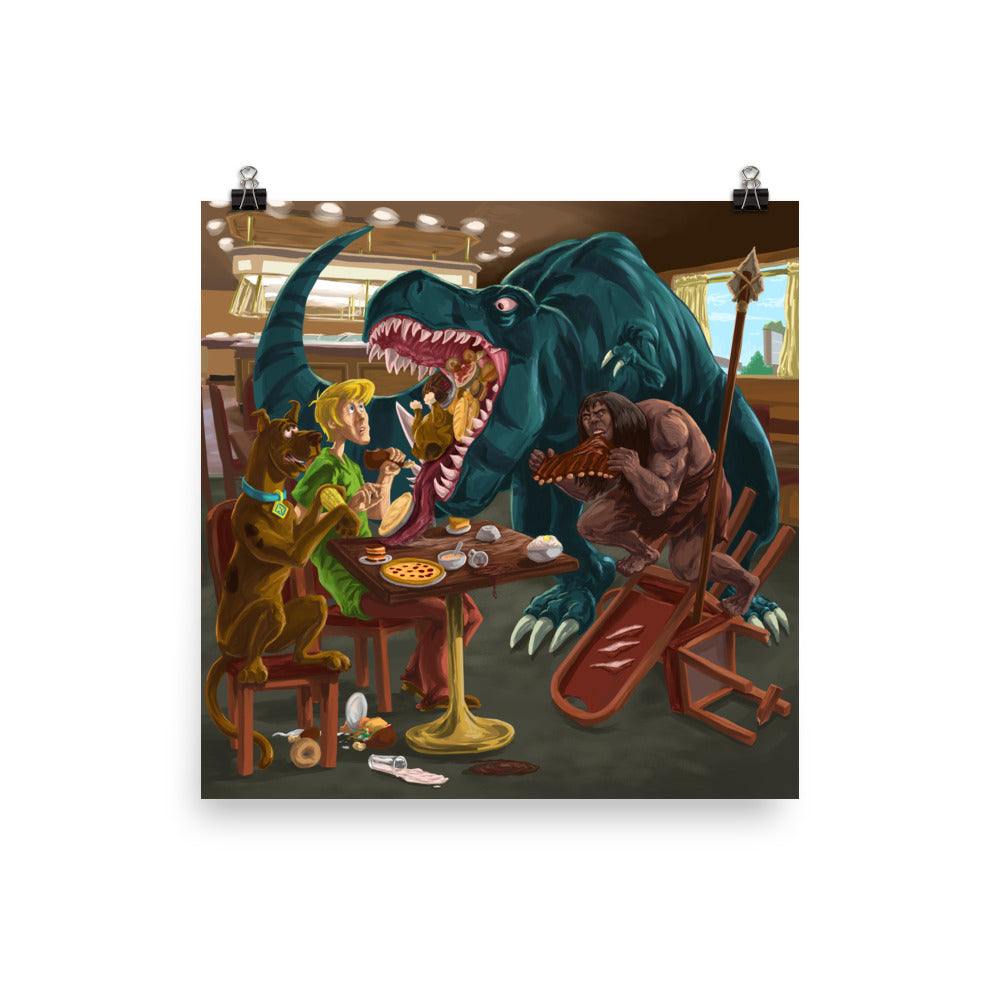 Primal Fang and Spear meet Scooby Doo and Shaggy Art Print
