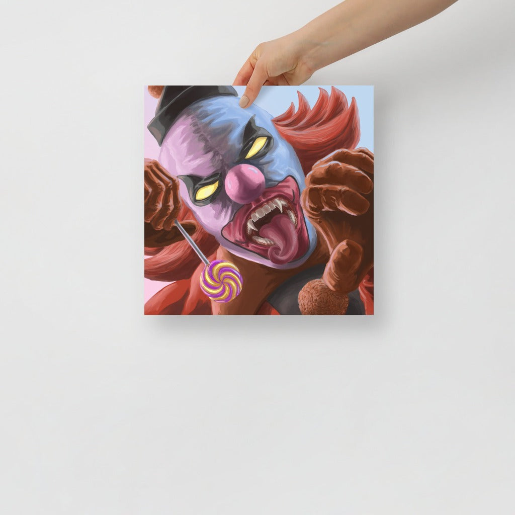 Ghost Clown Art Print 12 x 12 Inch